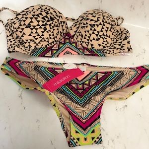 Multi Color Tribal Two Piece Bathing Suite